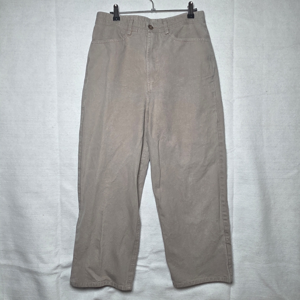LAUDE the Label Everyday Pants High Rise Cropped Canvas Straight Pant Size 8